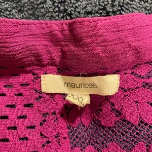 Magenta lace back tank top